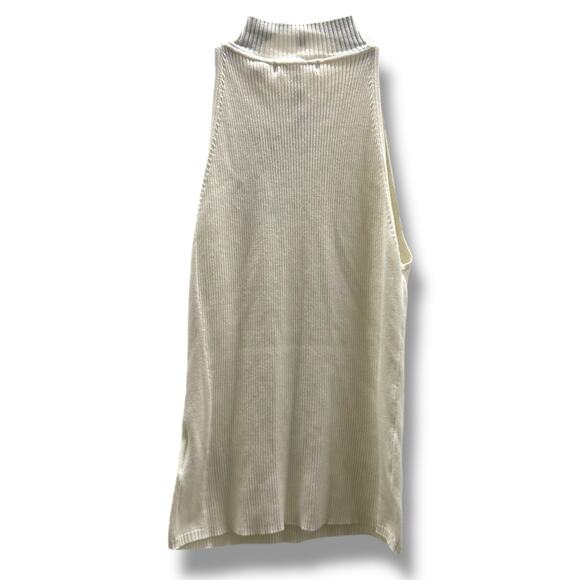 Guess Women's Eco Blaire Halter Neck Sleeveless Sweater Cream Ribbed Tank XL NEW - Picture 5 of 9